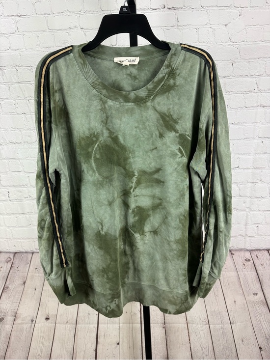 Johnny Was Tops - Johnny Was Calme Carsyn Hi Lo Green Tie Dye Tunic Sweatshirt Size Medium